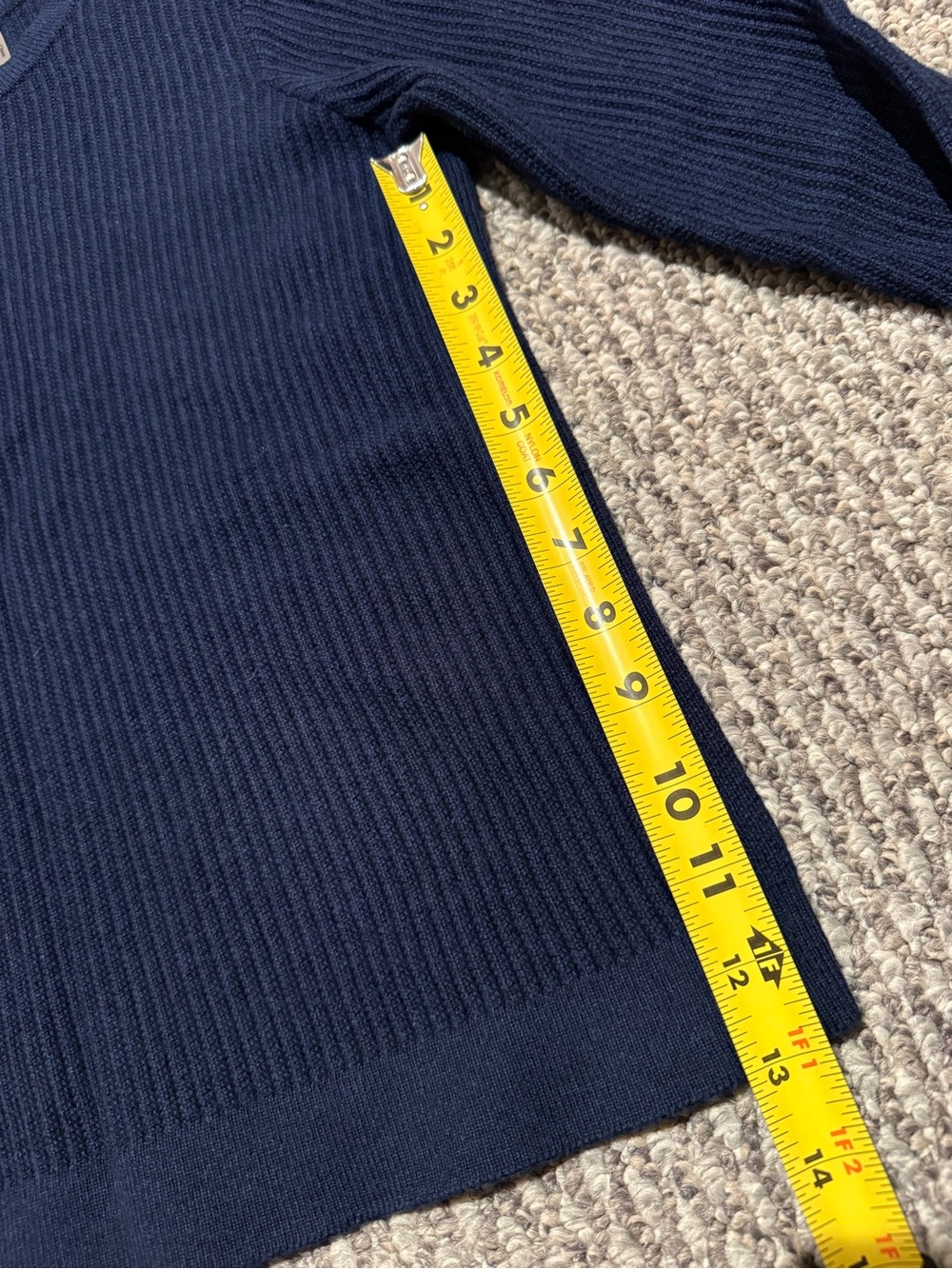 Kinross Navy Side Zip Ribbed Sweater - Picture 6 of 9